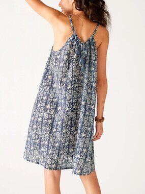 NWT Mersea Blue Pattern Lightweight Swim Cover Up Dress Resort Wear
